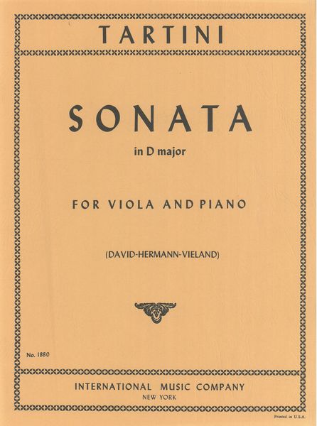 Tartini: Viola Sonata in D Major