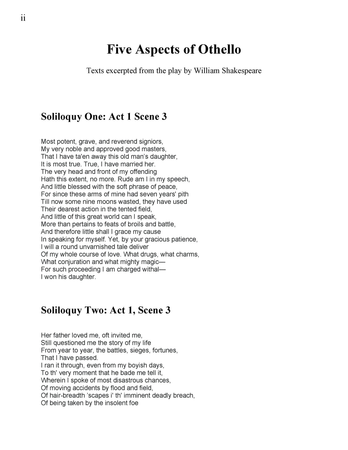 Thompson: Five Aspects of Othello