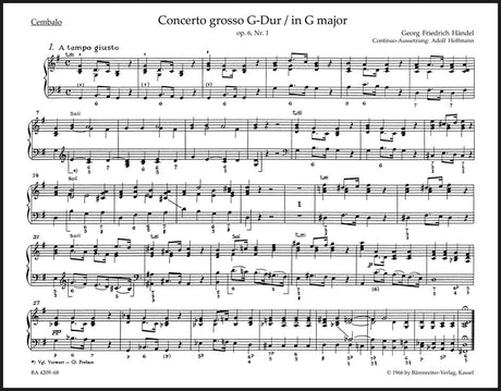 Handel: Concerto grosso in G Major, HWV 319, Op. 6, No. 1