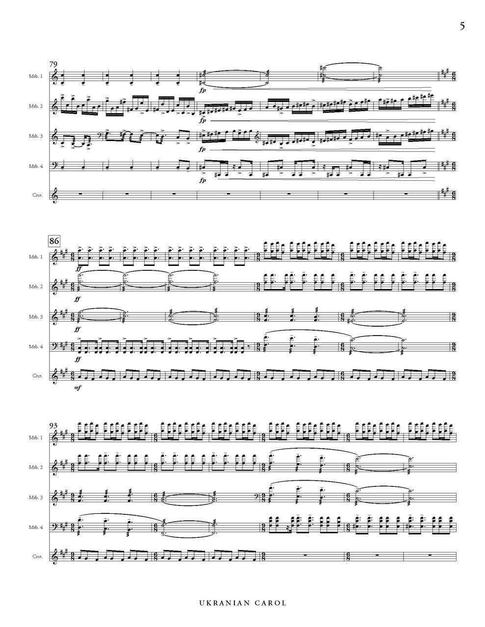 Leontovych: Ukrainian Carol (arr. for percussion ensemble)