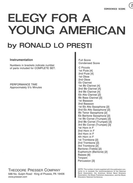 Presti: Elegy for A Young American