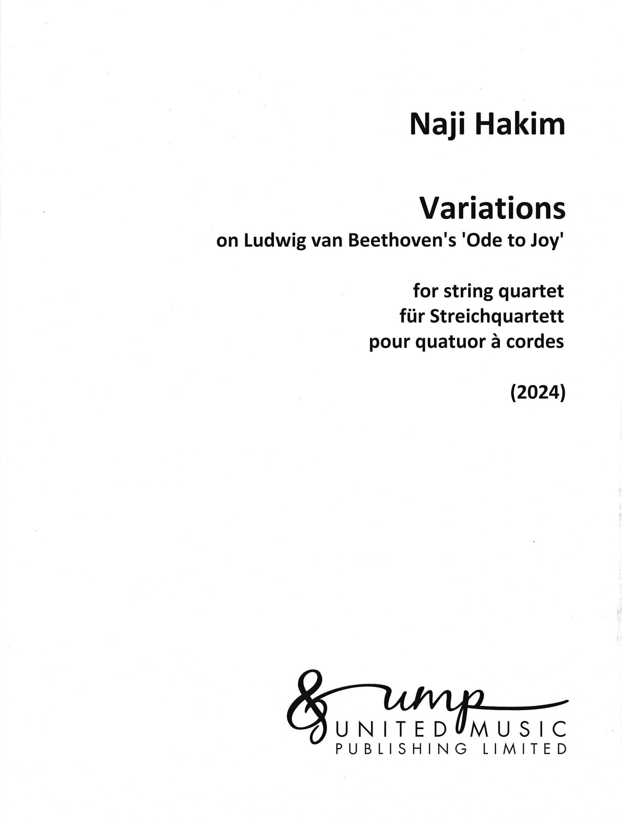Hakim: Variations on Ludwig van Beethoven's 'Ode to Joy'