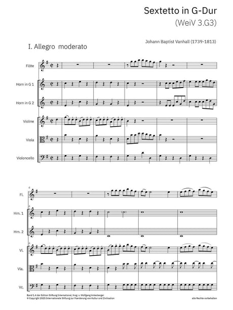 Vaňhal: Sextet in G Major