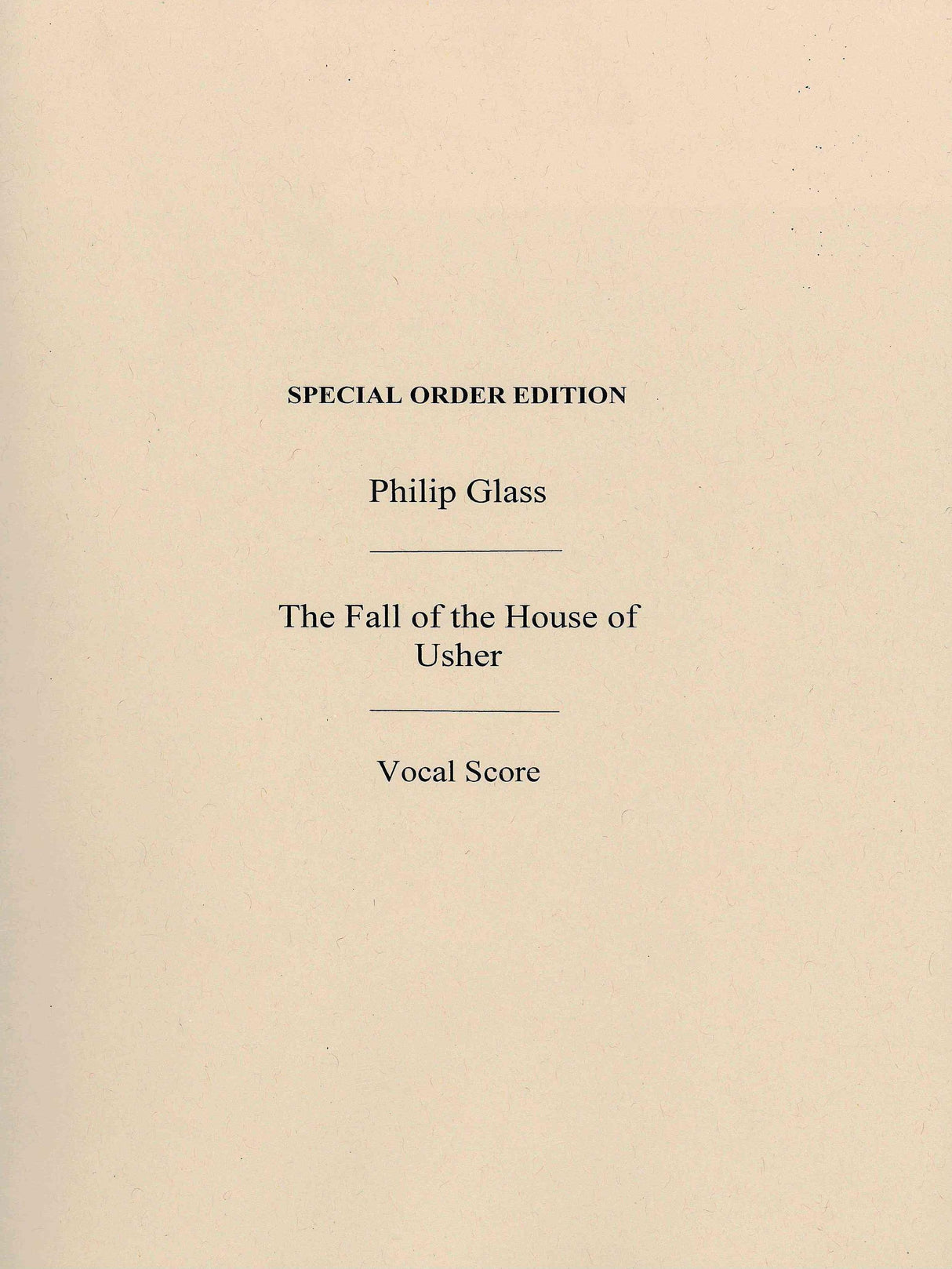 Glass: The Fall of the House of Usher