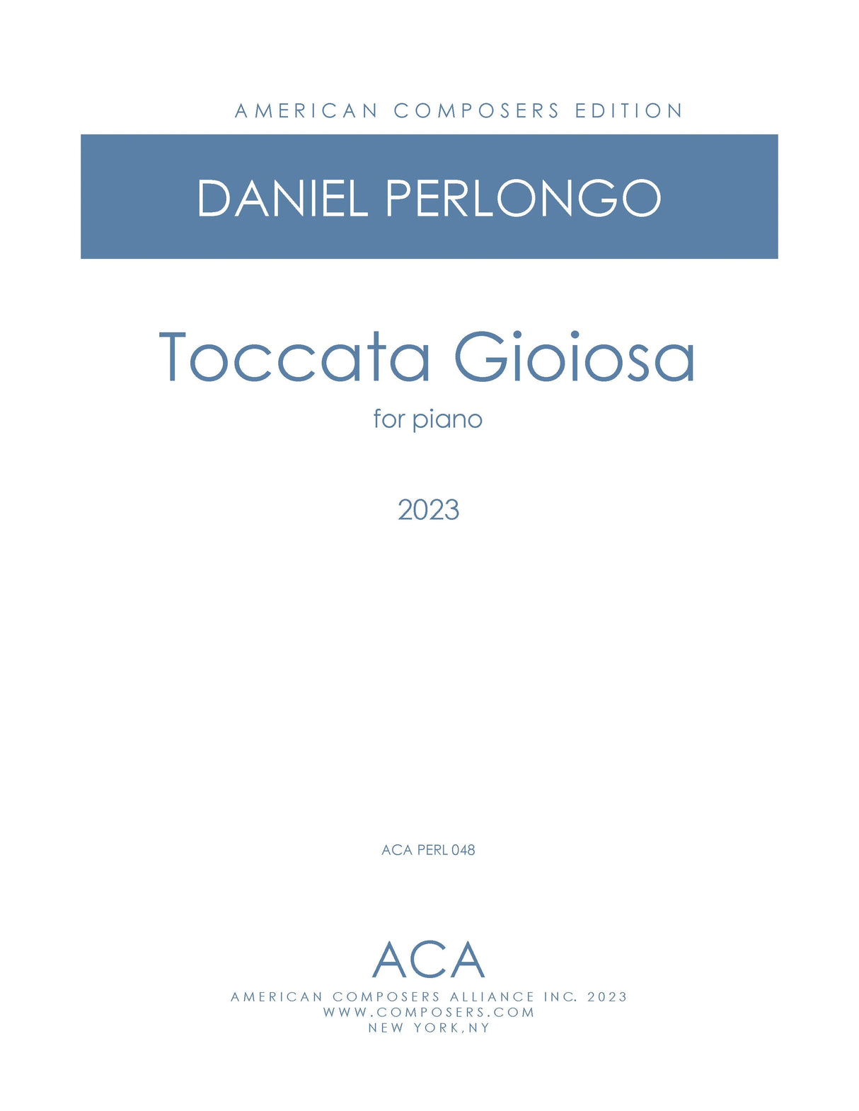 Perlongo: Toccata Gioiosa