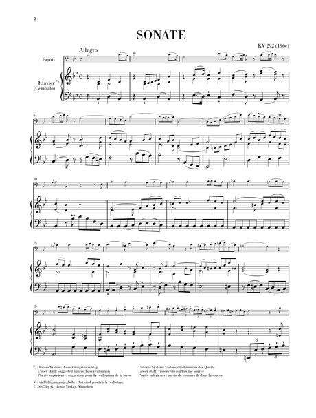 Mozart: Bassoon Sonata in B-flat Major, K. 292 (196c)