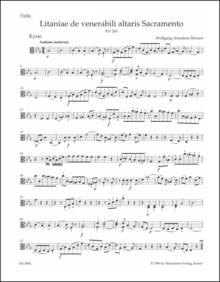 Mozart: Litaniae de venerabili altaris Sacramento in E-flat Major, K. 243
