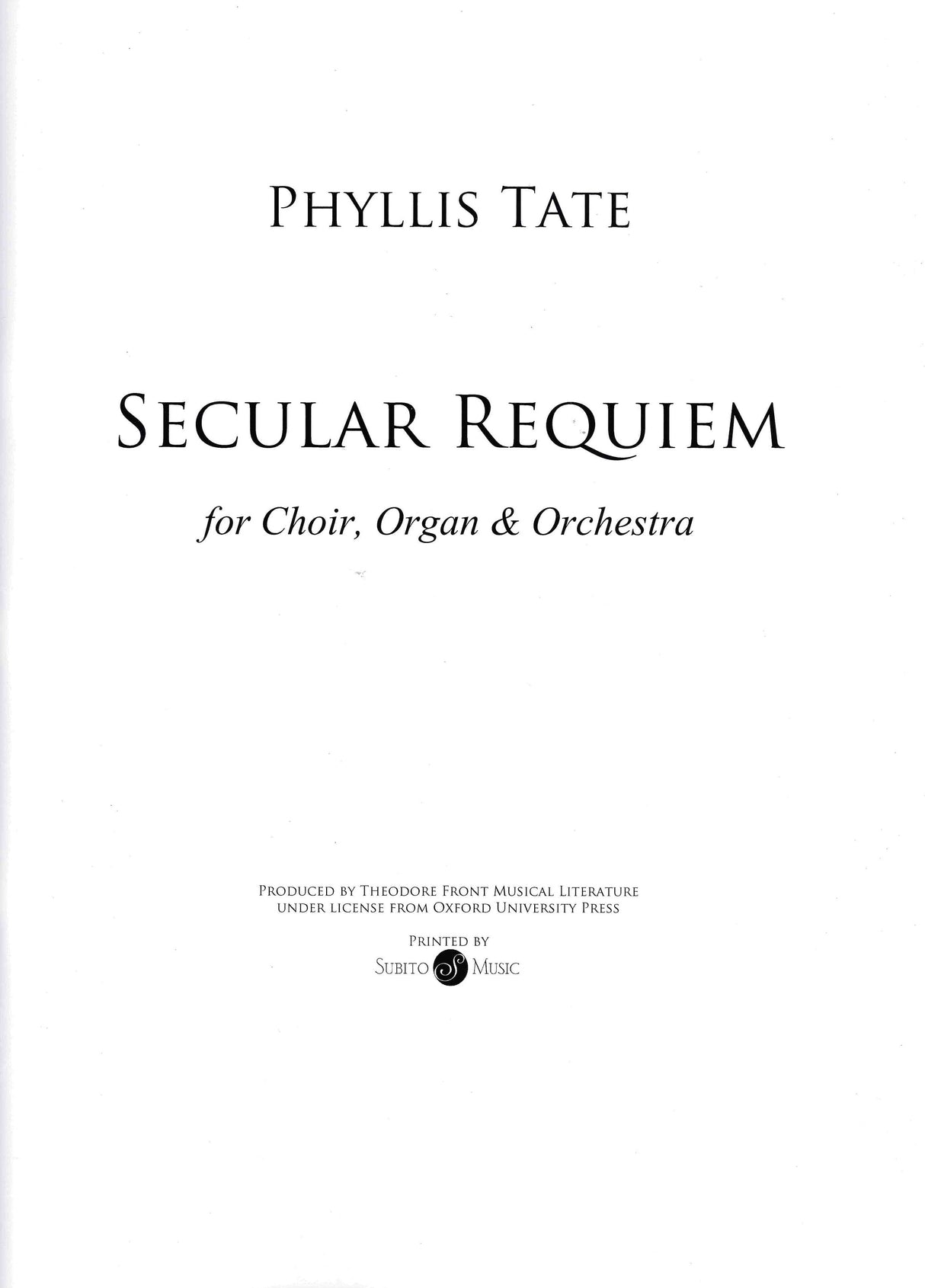 Tate: A Secular Requiem