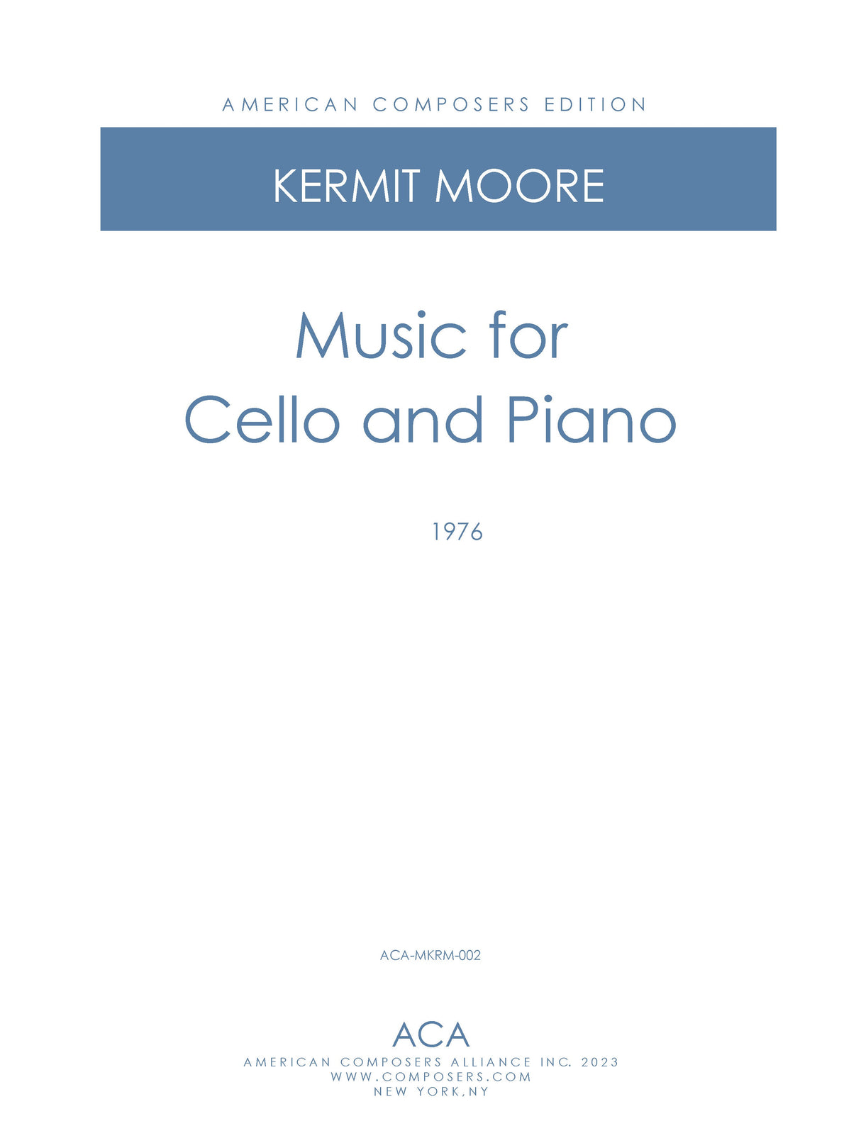 Moore: Music for Cello and Piano