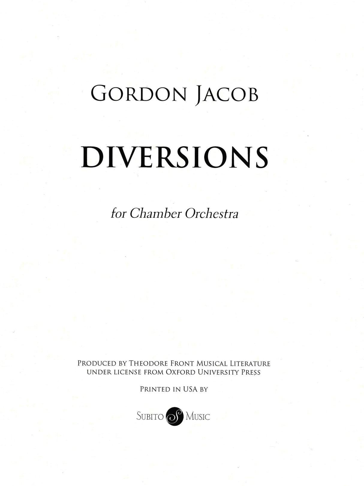 G. Jacob: Diversions