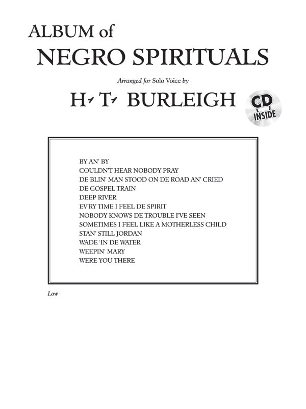 Burleigh: Album of Negro Spirituals