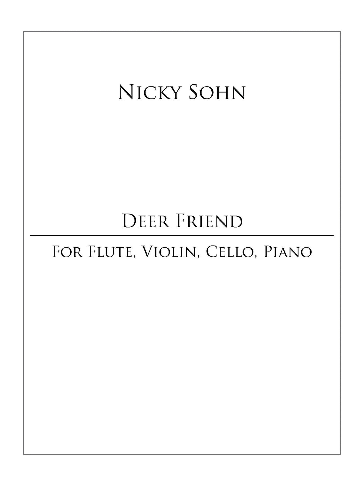 Sohn: Deer Friend