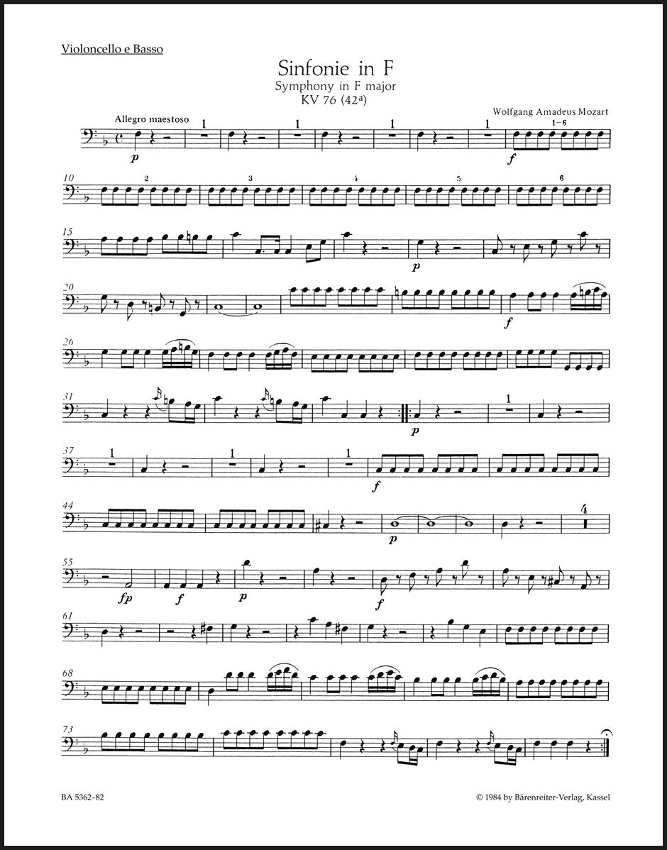 Mozart: Symphony in F Major, K. 76 (42a)