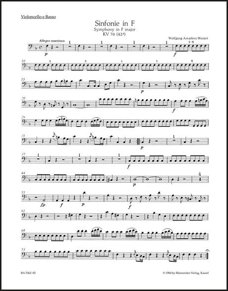 Mozart: Symphony in F Major, K. 76 (42a)