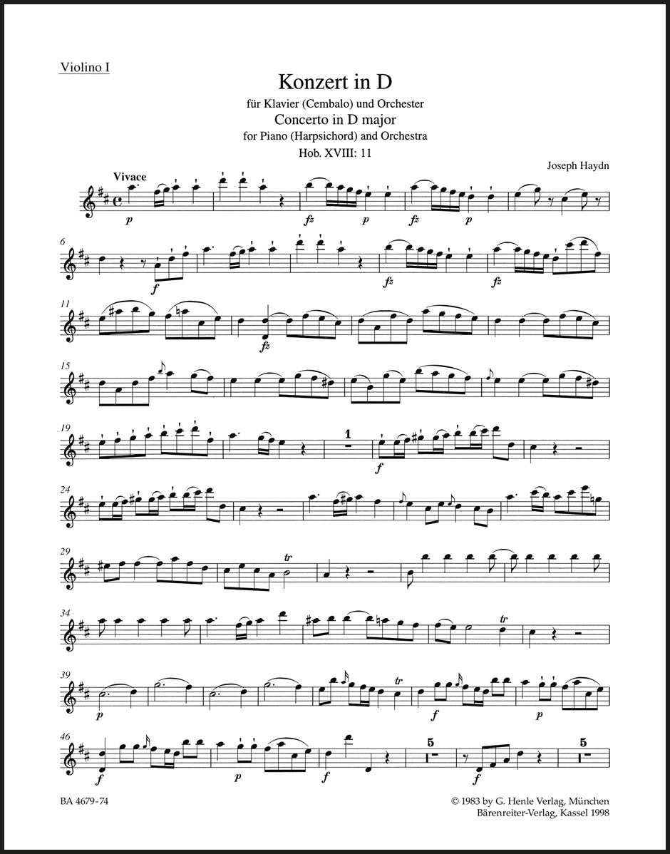 Haydn: Piano Concerto in D Major, Hob. XVIII:11