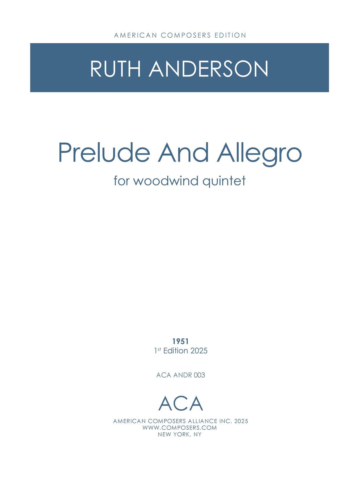 R. Anderson: Prelude and Allegro
