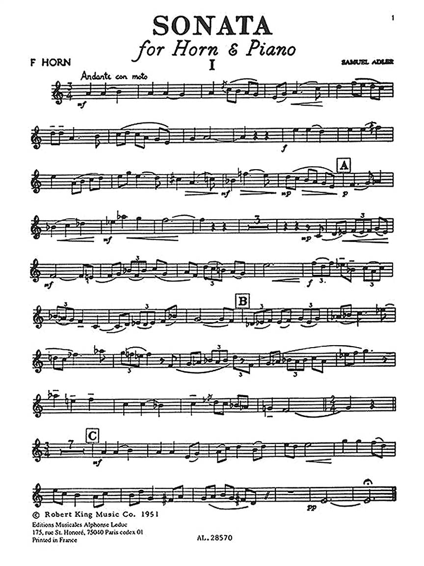 Adler: Horn Sonata