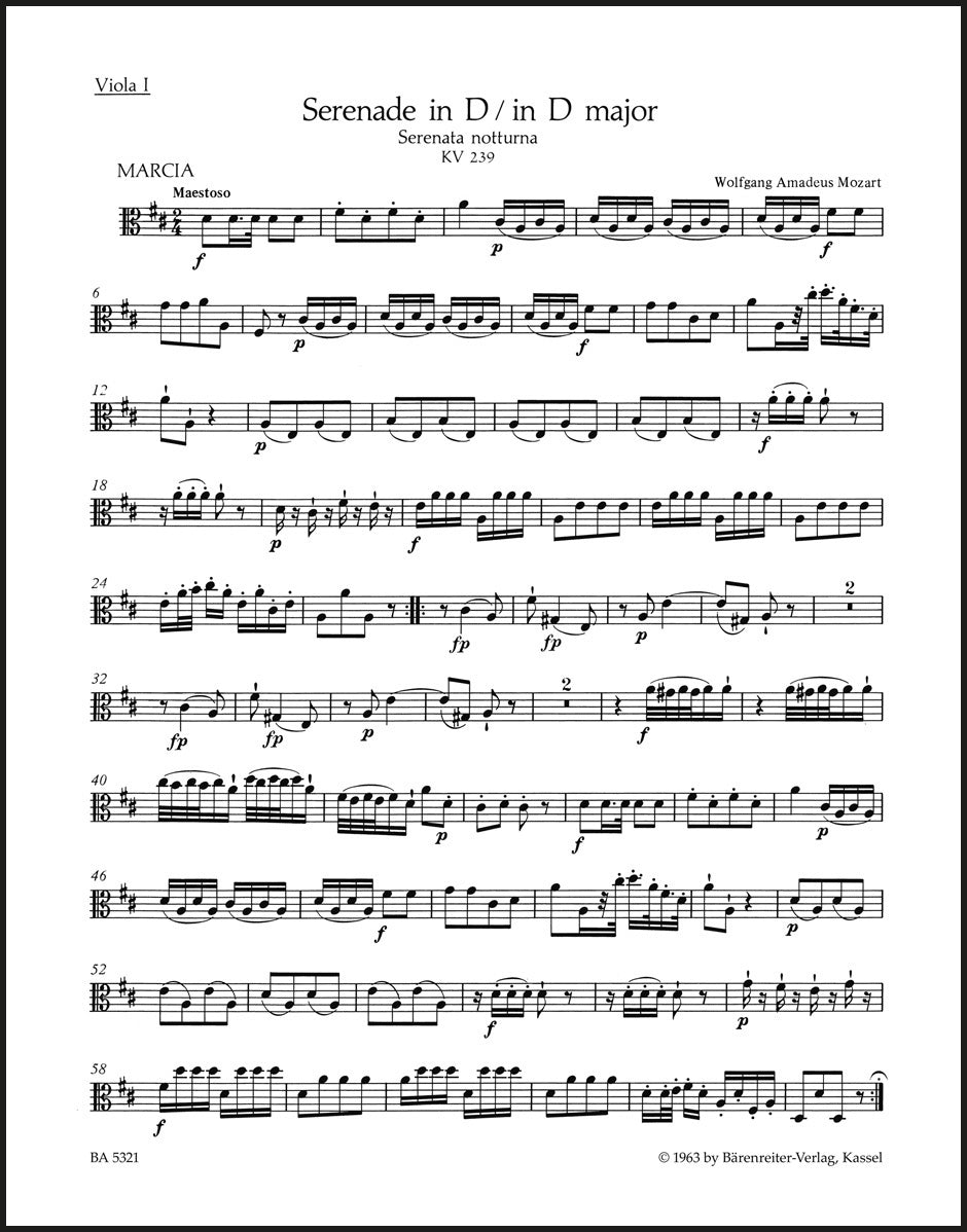 Mozart: Serenade in D Major, K. 239