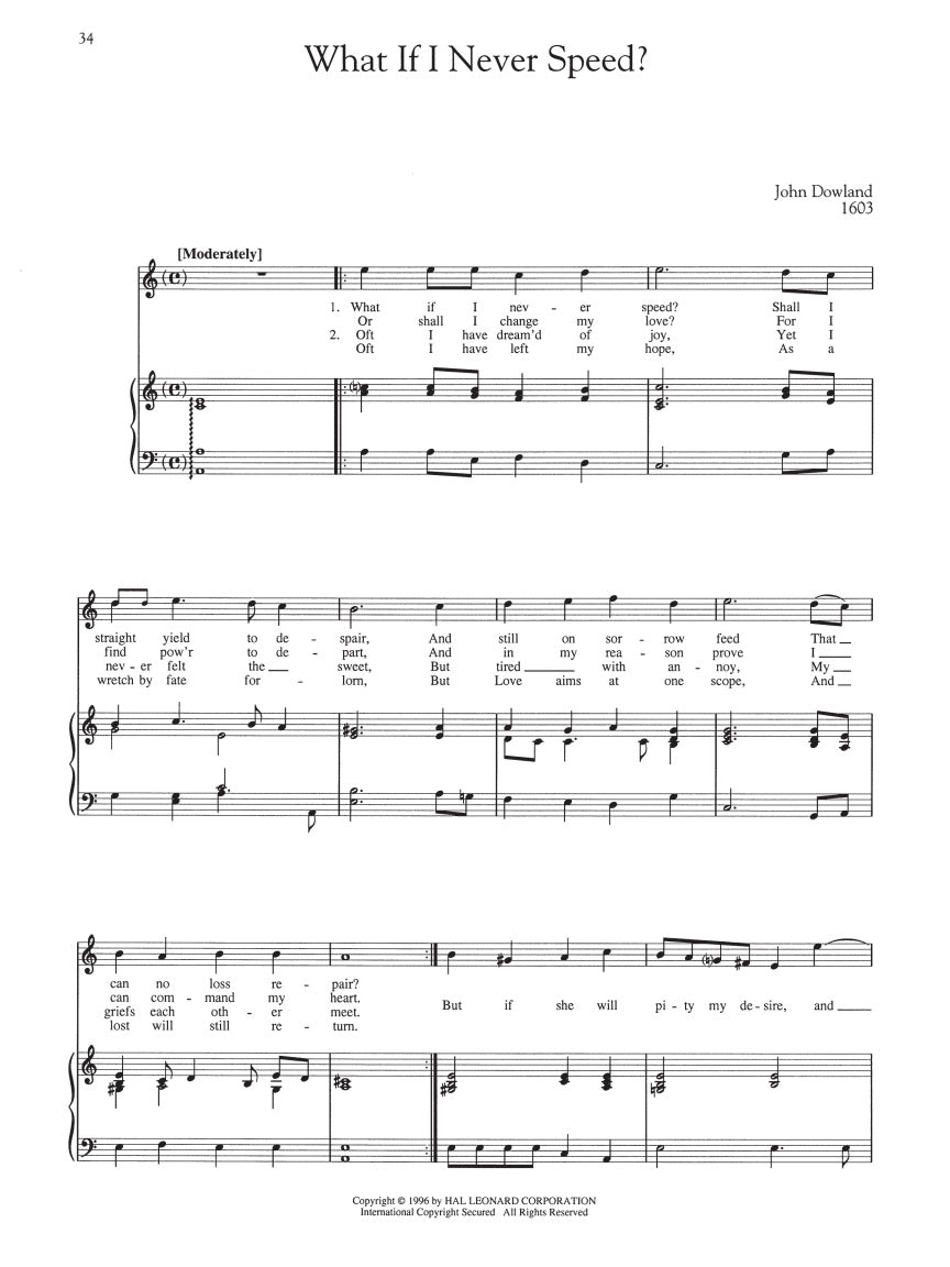 English Songs: Renaissance to Baroque