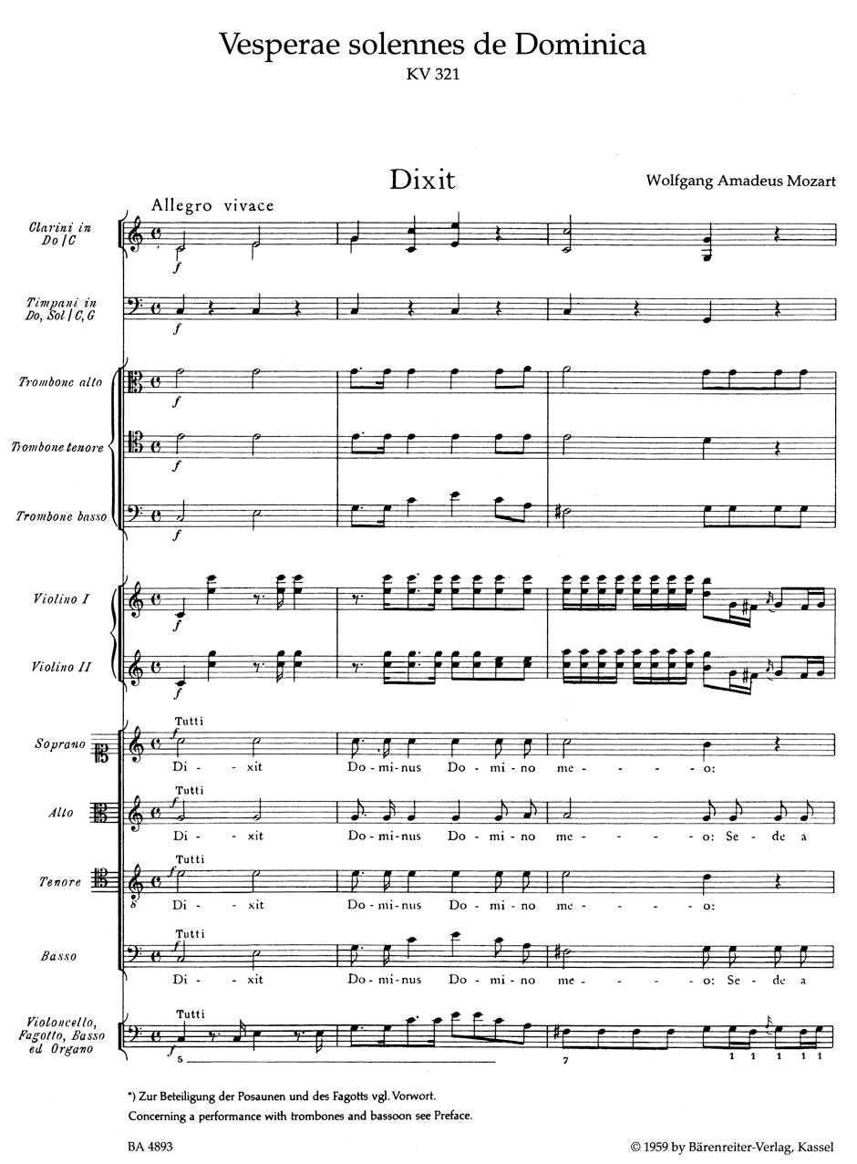 Mozart: Vesperae solennes de Dominica, K. 321