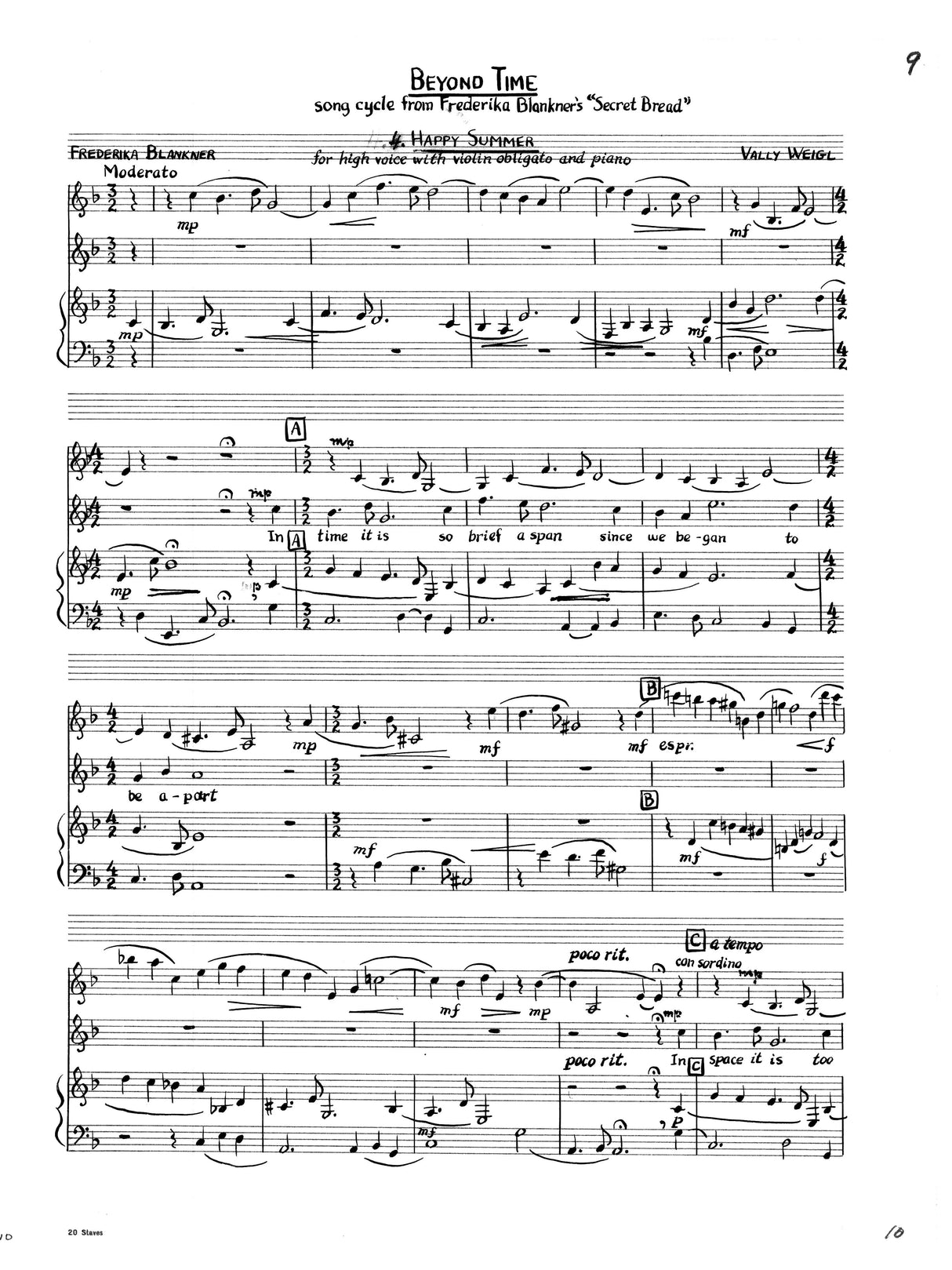 V. Weigl: Beyond Time