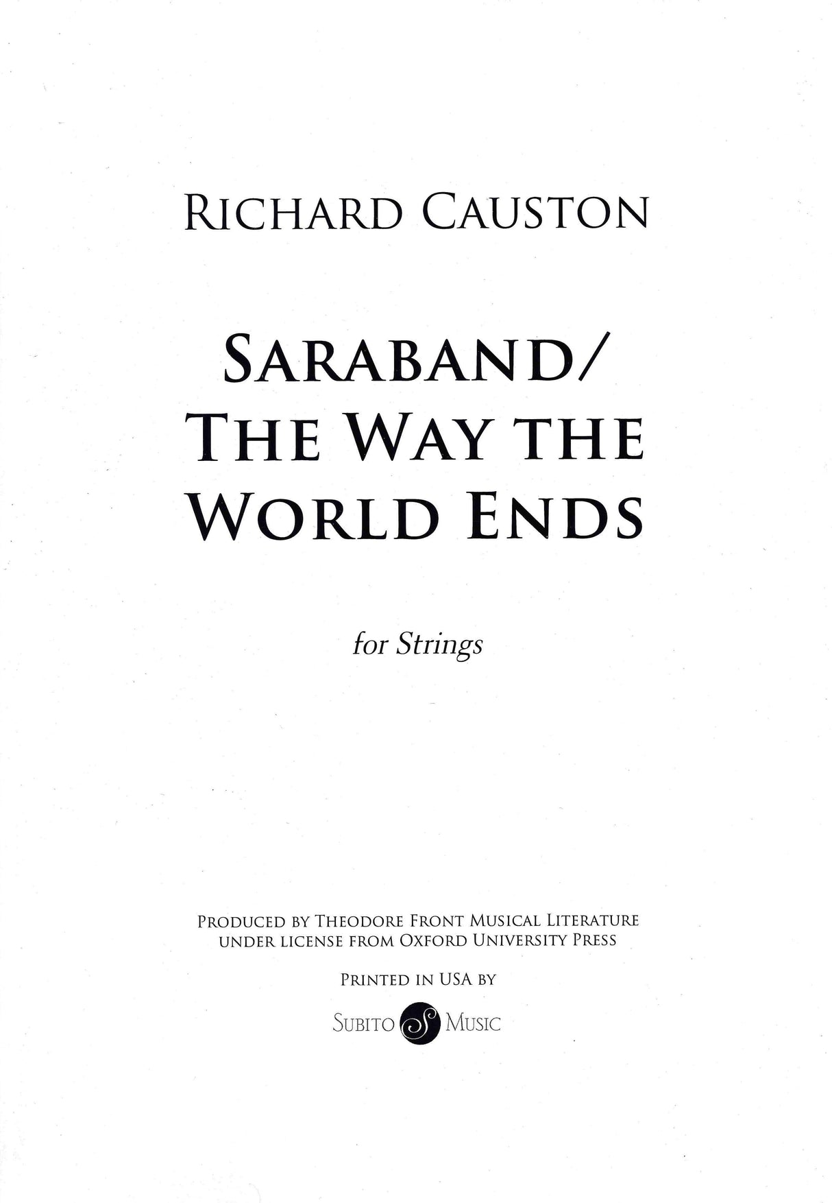 Causton: Saraband / The Way The World Ends