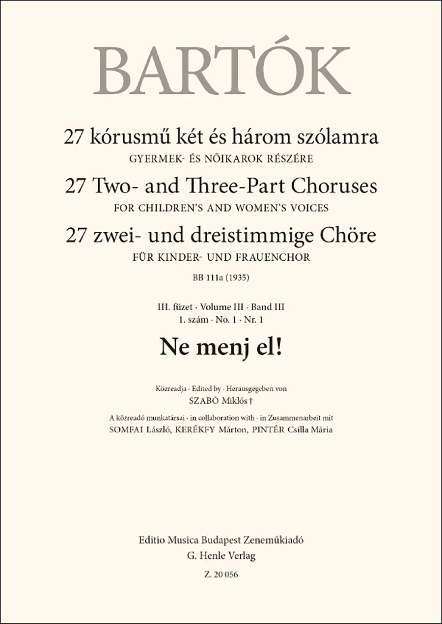 Bartók: Ne menj el!