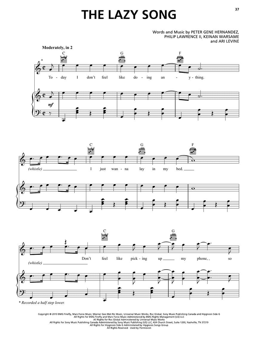 Bruno Mars Sheet Music Collection