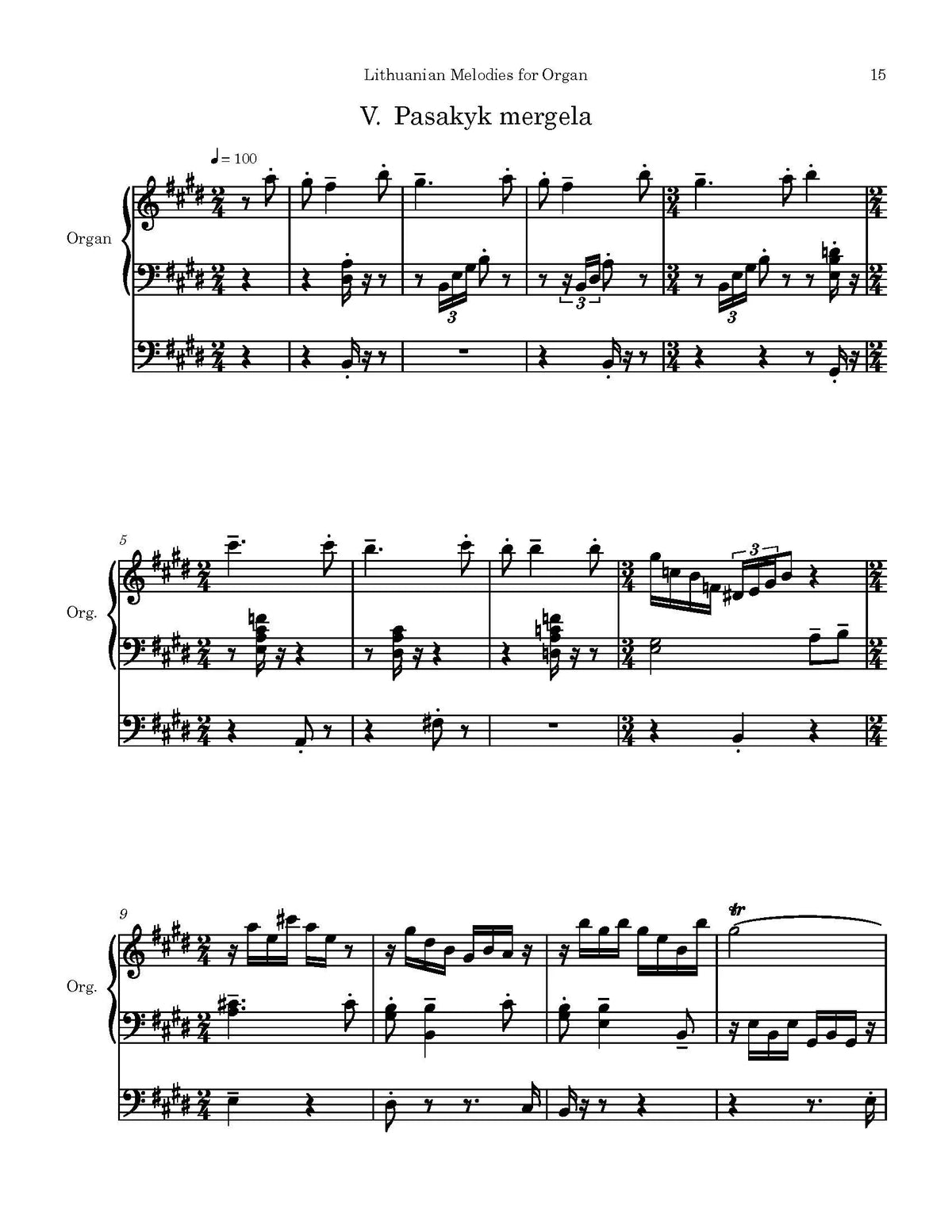 Davidson: Lithuanian Melodies for Organ