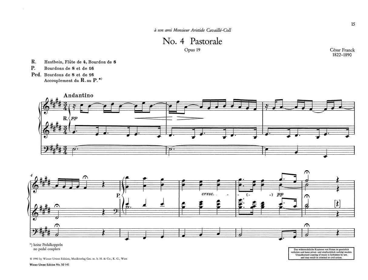 Franck: 6 Pièces Pour Grand Orgue - Part 2 (Opp. 19-21)