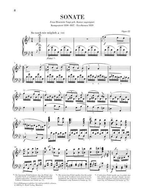 Schumann: Piano Sonata in G Minor, Op. 22