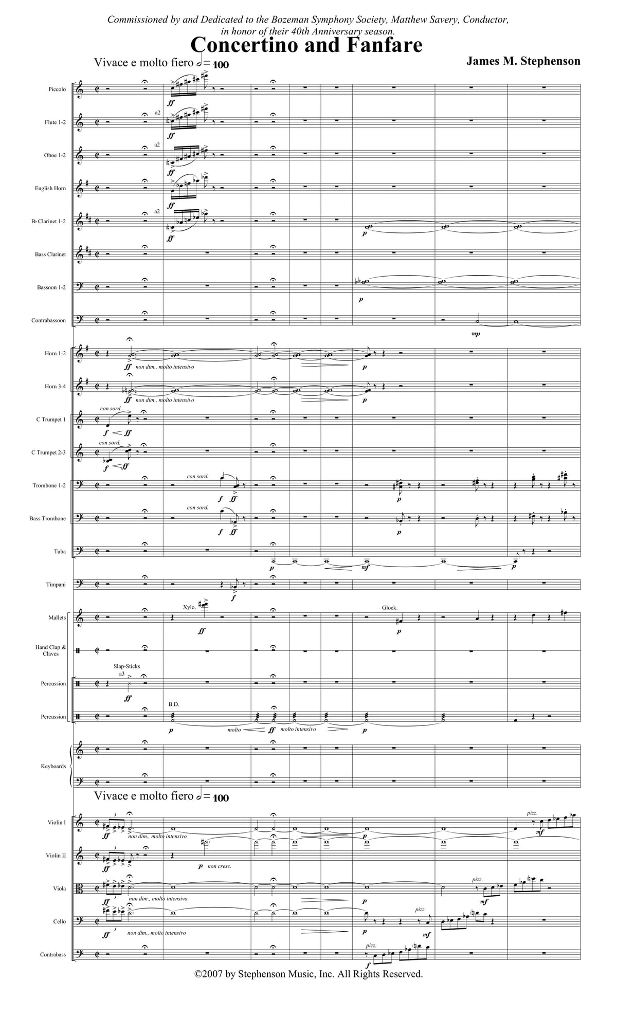 Stephenson: Concertino and Fanfare