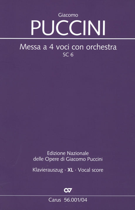 Puccini: Messa a 4 voci con orchestra, SC 6