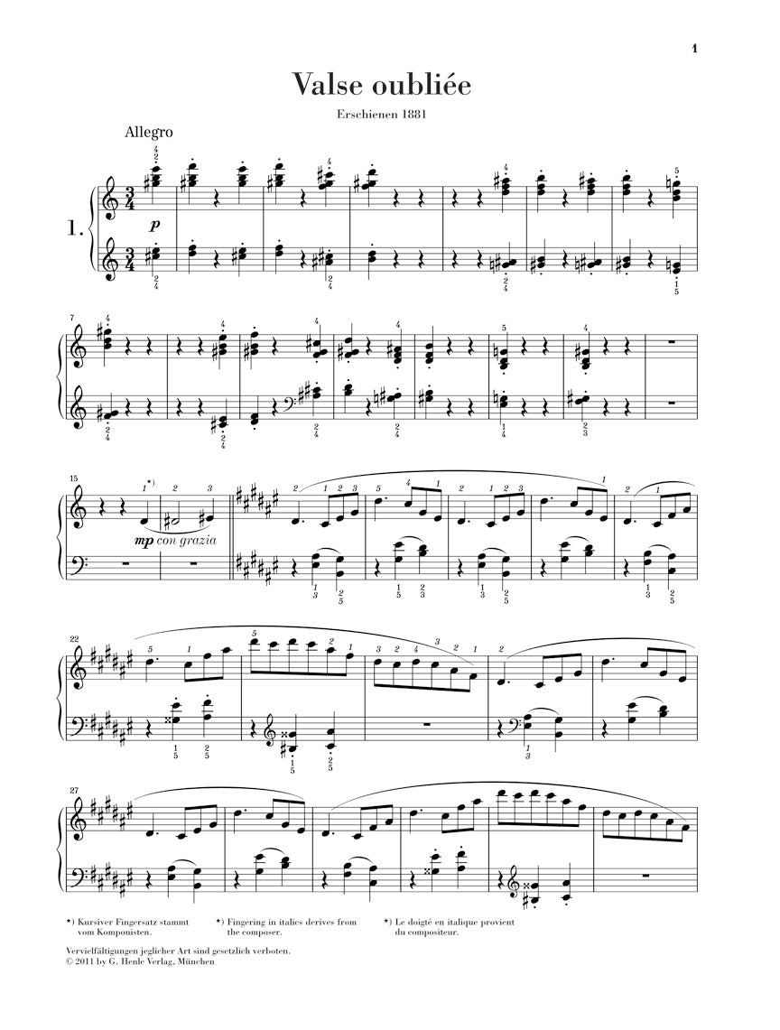 Liszt: Valses oubliées