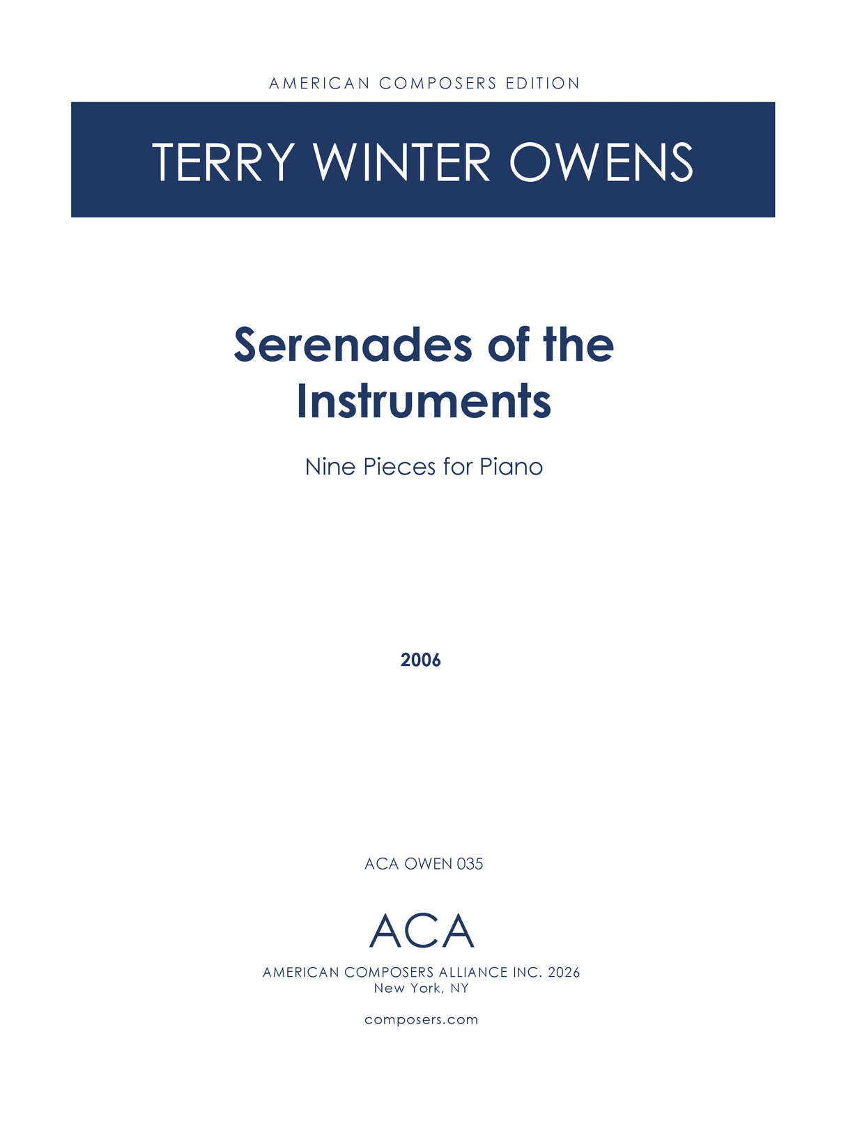T.W. Owens: Serenades of the Instruments