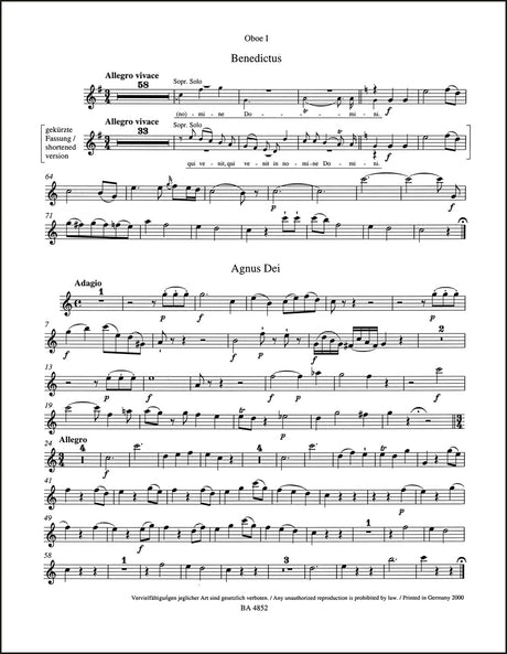 Mozart: Missa brevis in C Major, K. 259