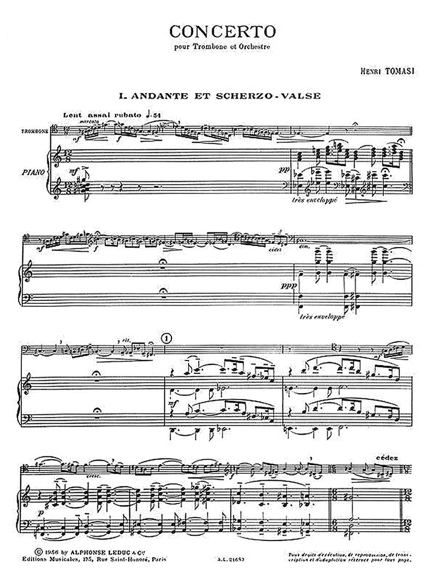 Tomasi: Trombone Concerto – Ficks Music