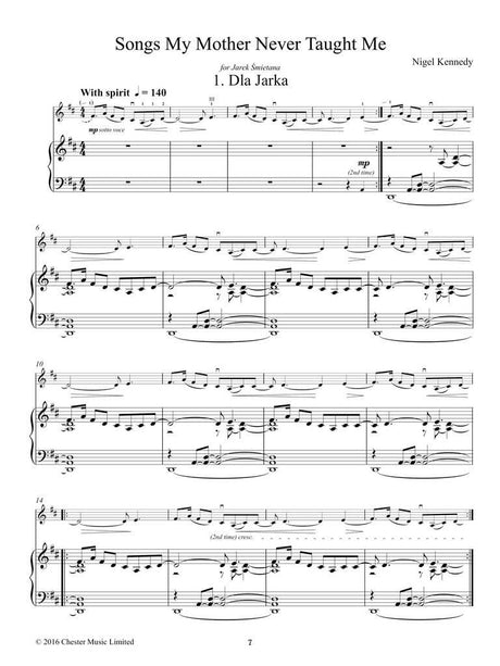 Kennedy: Songs My Mother Never Taught Me (arr. for violin & piano)