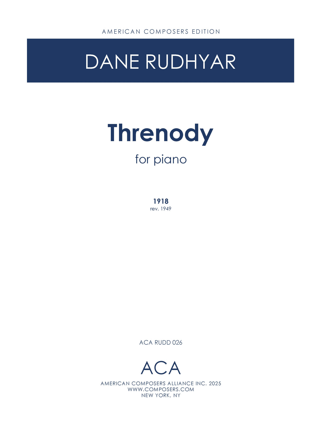 Rudhyar: Threnody