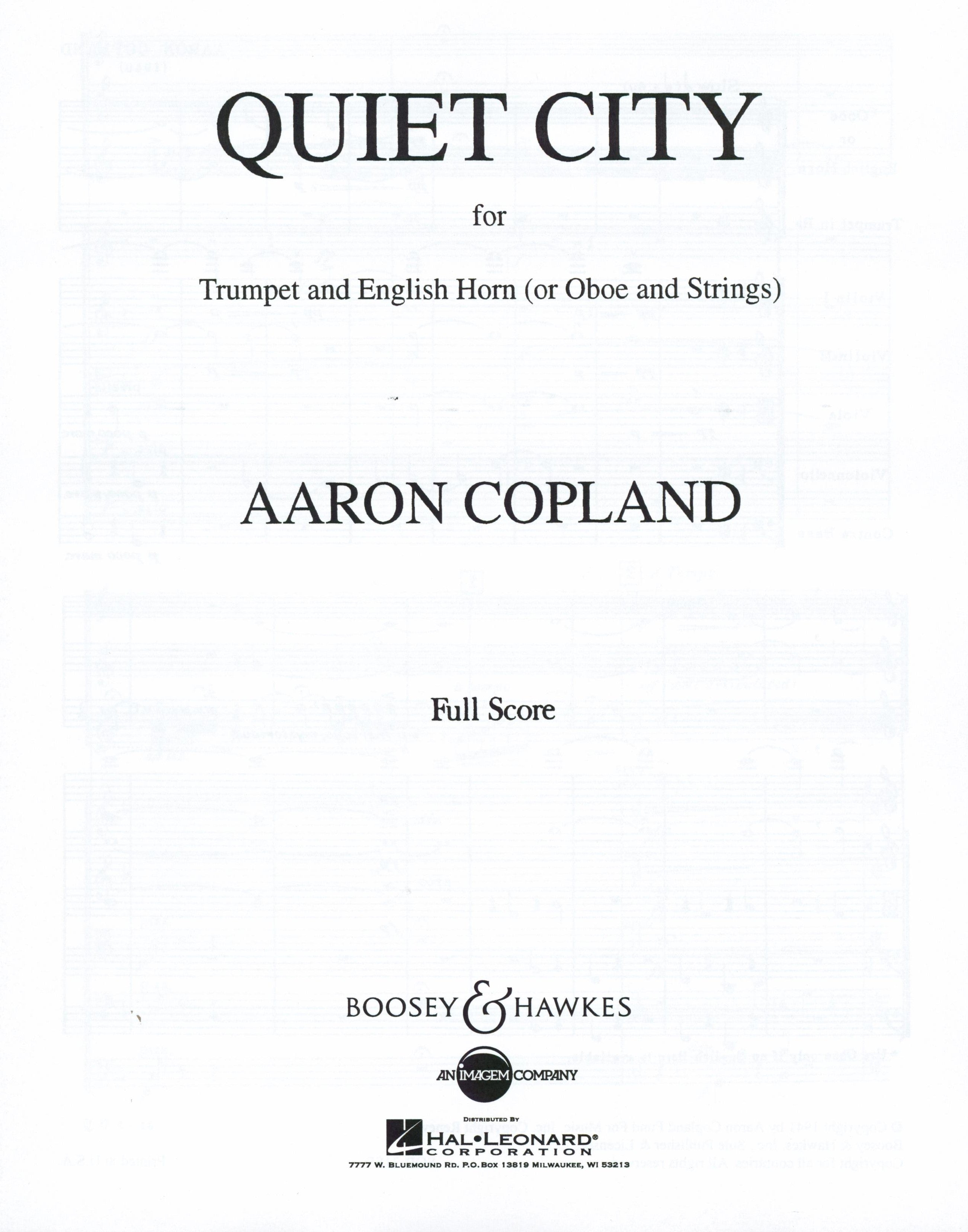 Copland: Quiet City – Ficks Music