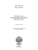 Mazzoli: His Name is Jan (Version for Soprano & Piano)