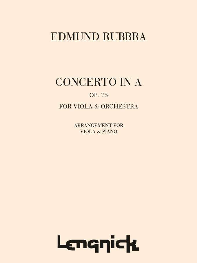 Rubbra: Viola Concerto, Op. 75 – Ficks Music