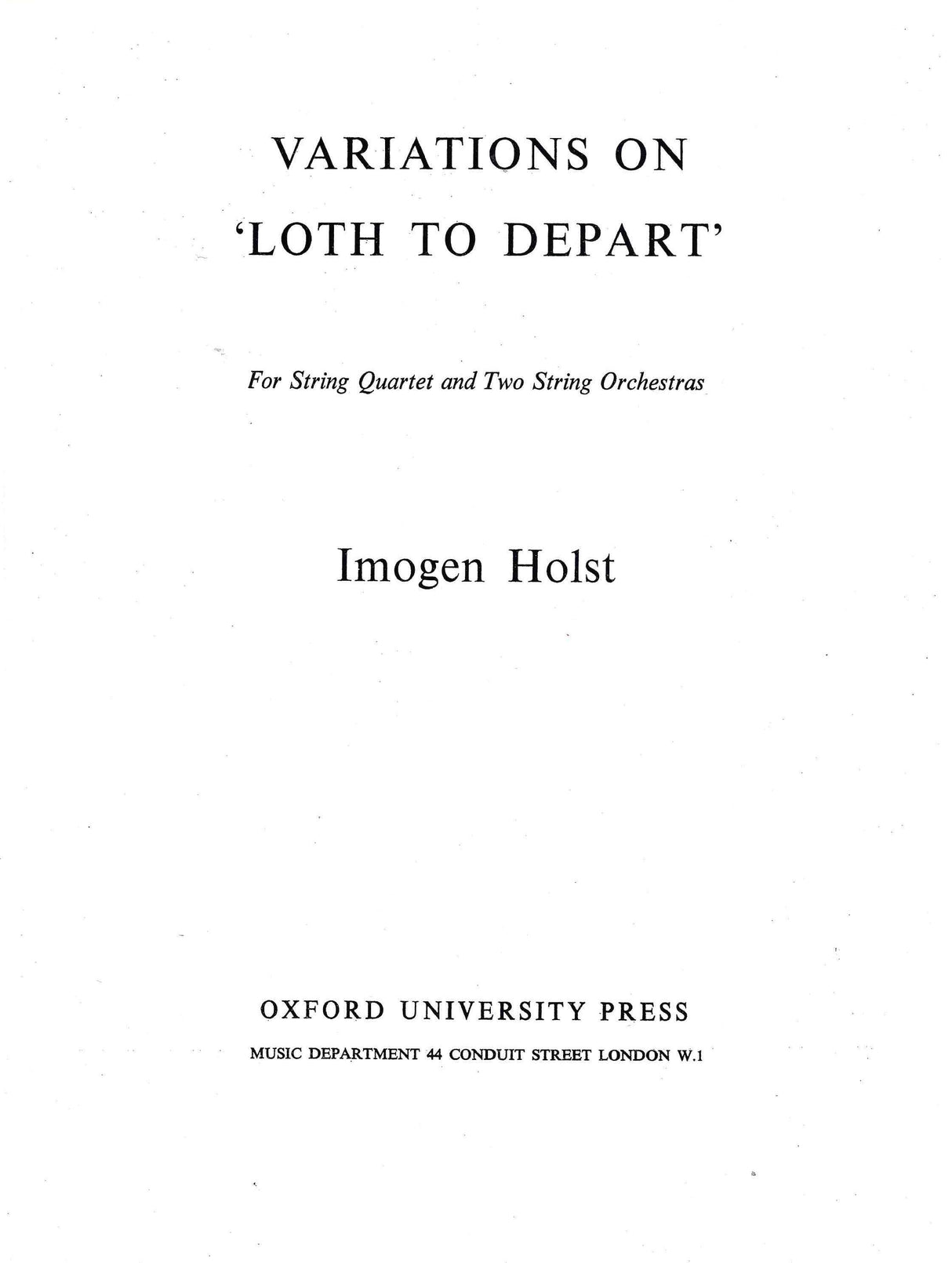 I. Holst: Variations on "Loth To Depart"