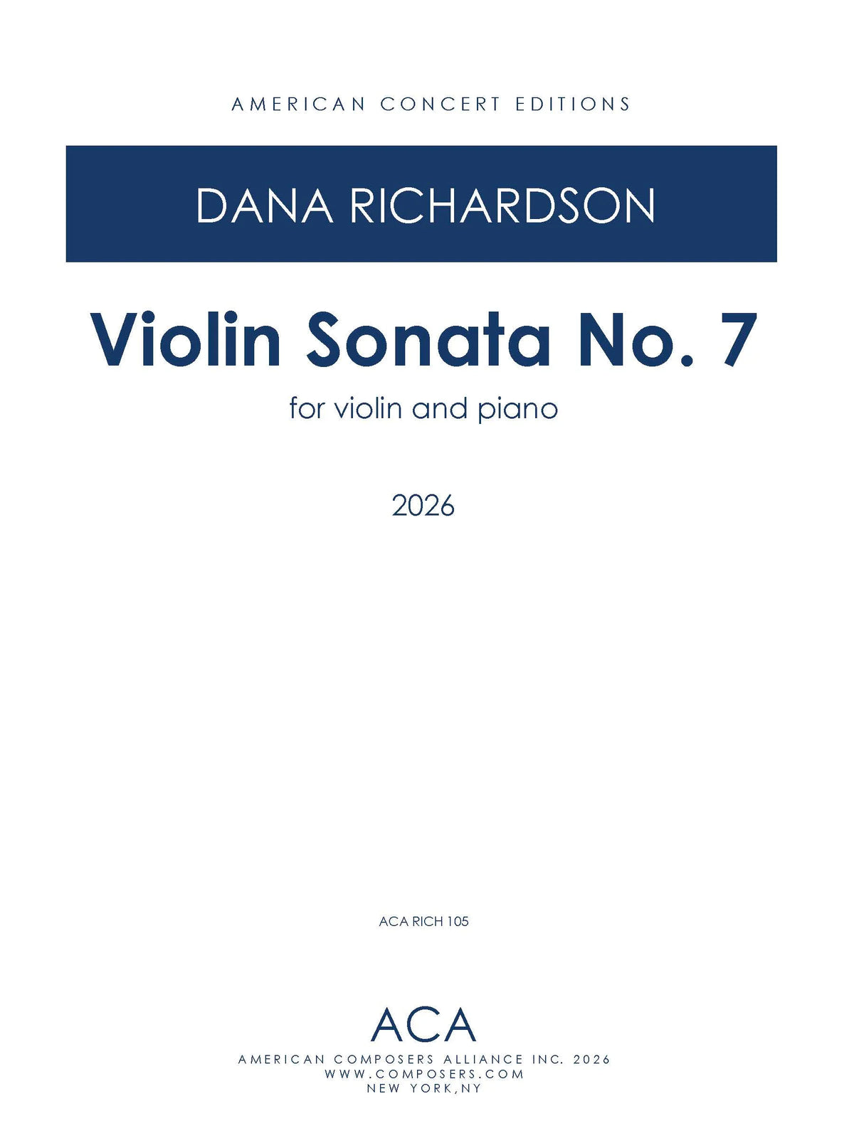 D. Richardson: Violin Sonata No. 7