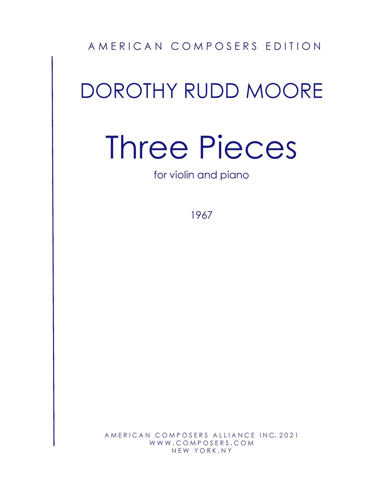 Moore: Three Pieces for Violin and Piano