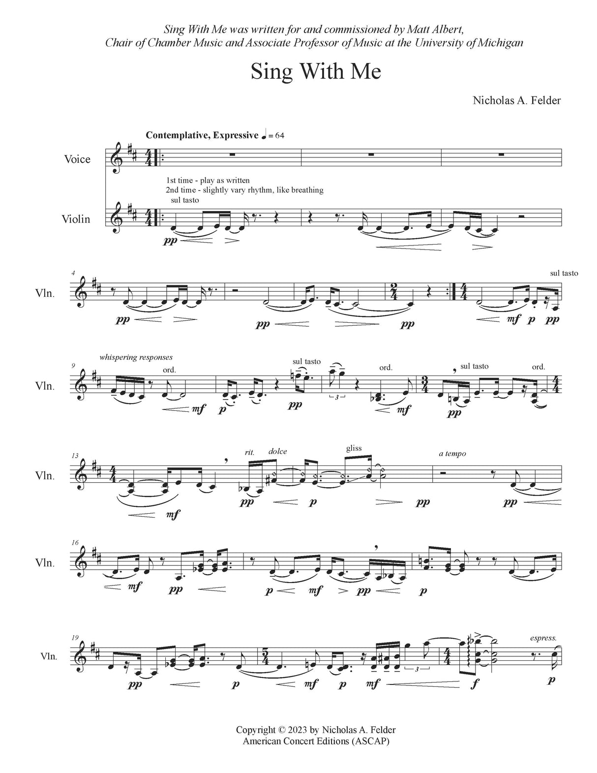 Felder: Sing with Me