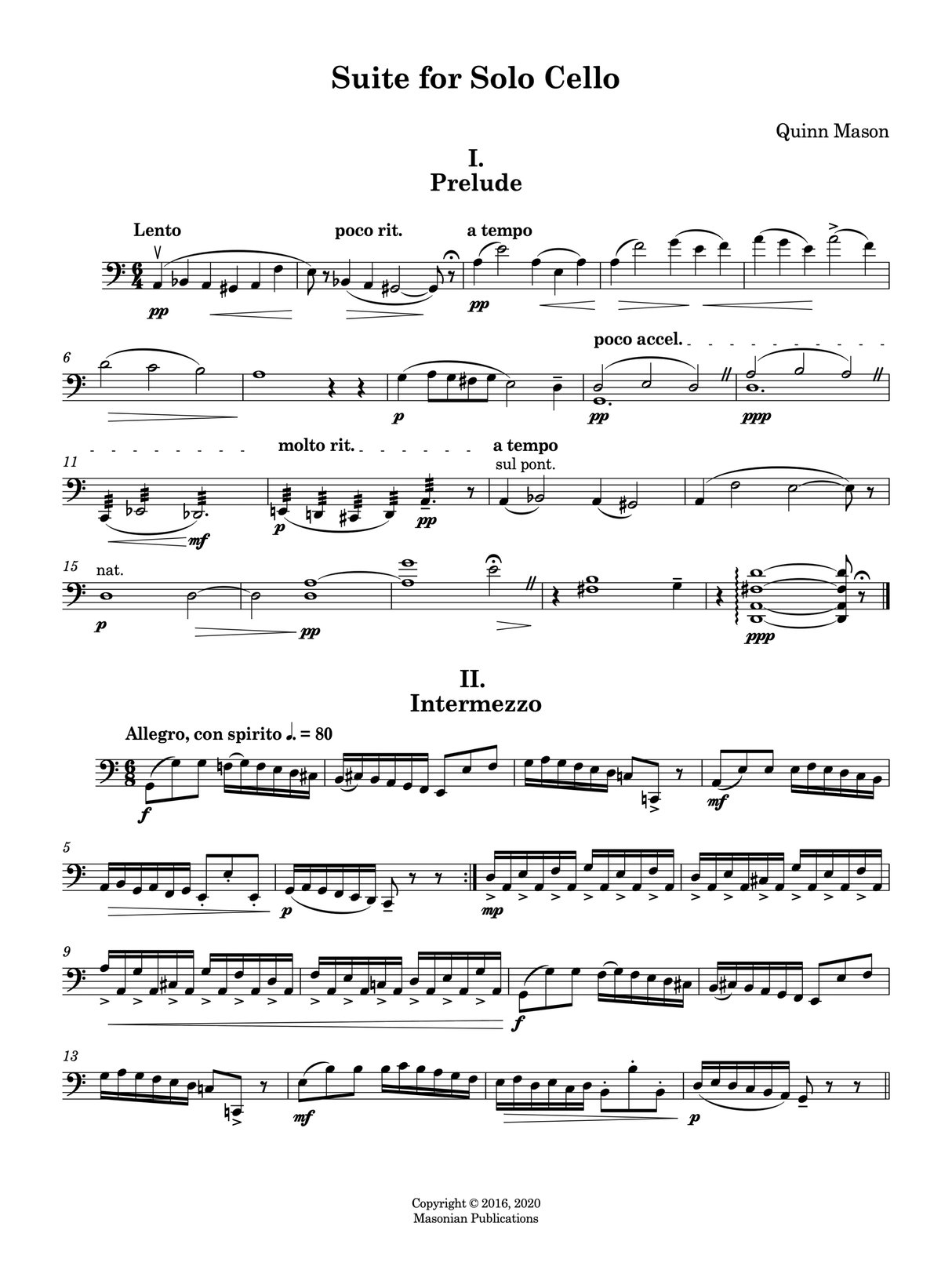 Mason: Suite for Solo Cello