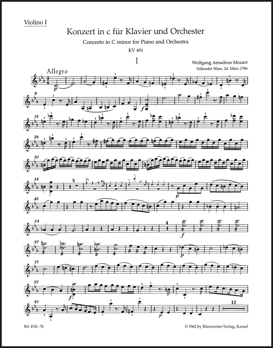 Mozart: Piano Concerto No. 24 in C Minor, K. 491 – Ficks Music