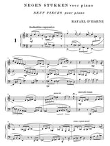 D'Haene: 9 Pieces for Piano, Op. 1