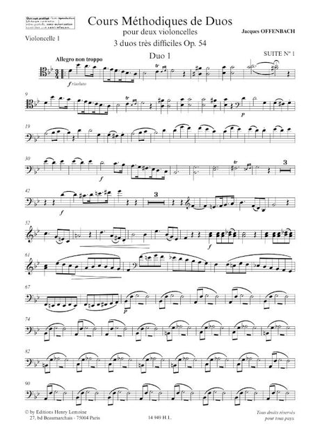 Offenbach: Duos for 2 Cellos, Op. 54